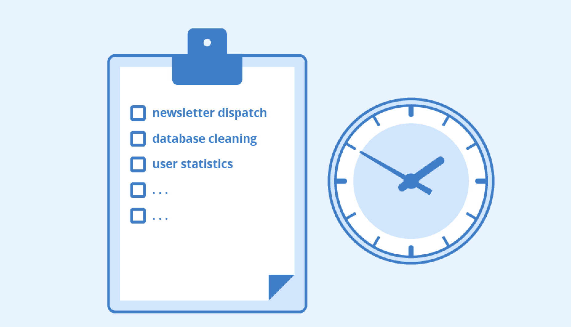 cronjob to do list icon with clock