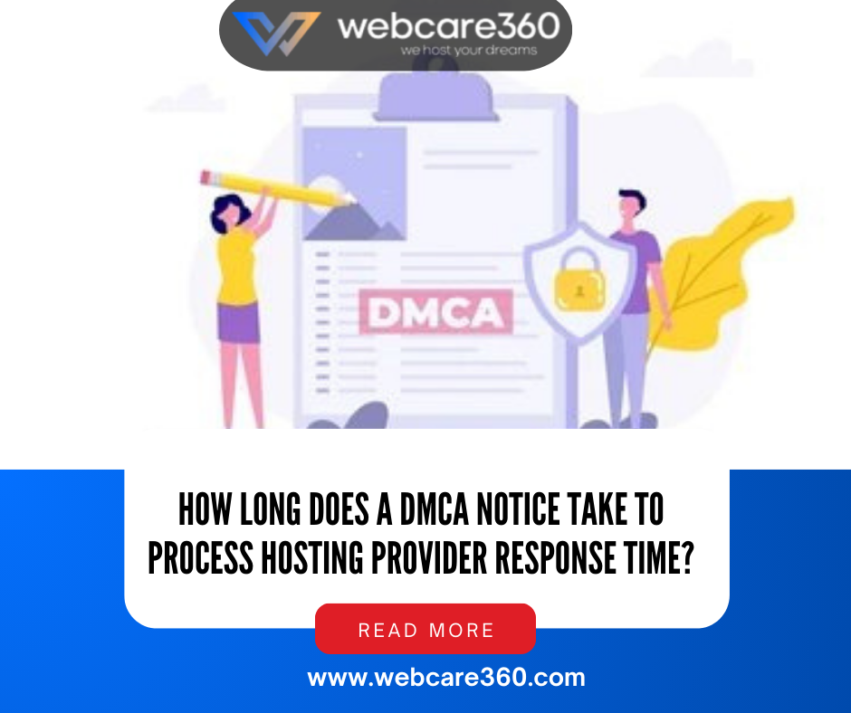 DMCA notice take to process hosting provider response time