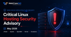 WebCare360 Linux hosting security advisory for cPanel, Apache, OpenSSH, Kernel, and CloudLinux.